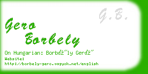 gero borbely business card